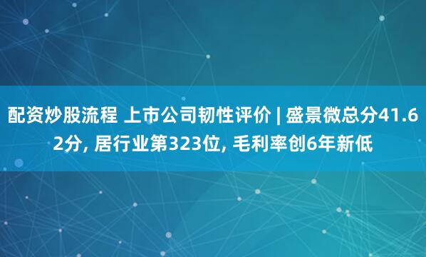 配资炒股流程 上市公司韧性评价 | 盛景微总分41.62分, 居行业第323位, 毛利率创6年新低