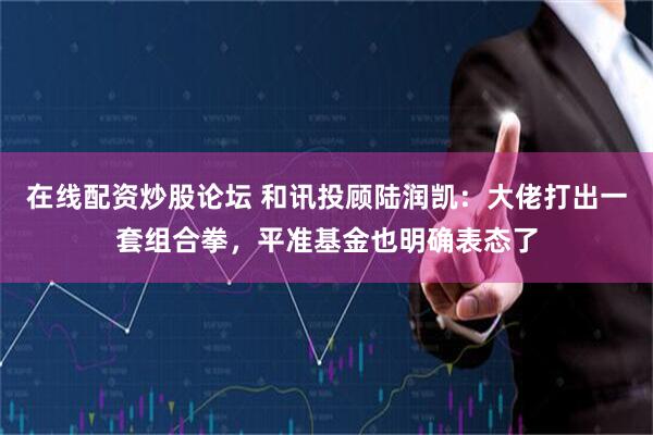 在线配资炒股论坛 和讯投顾陆润凯：大佬打出一套组合拳，平准基金也明确表态了
